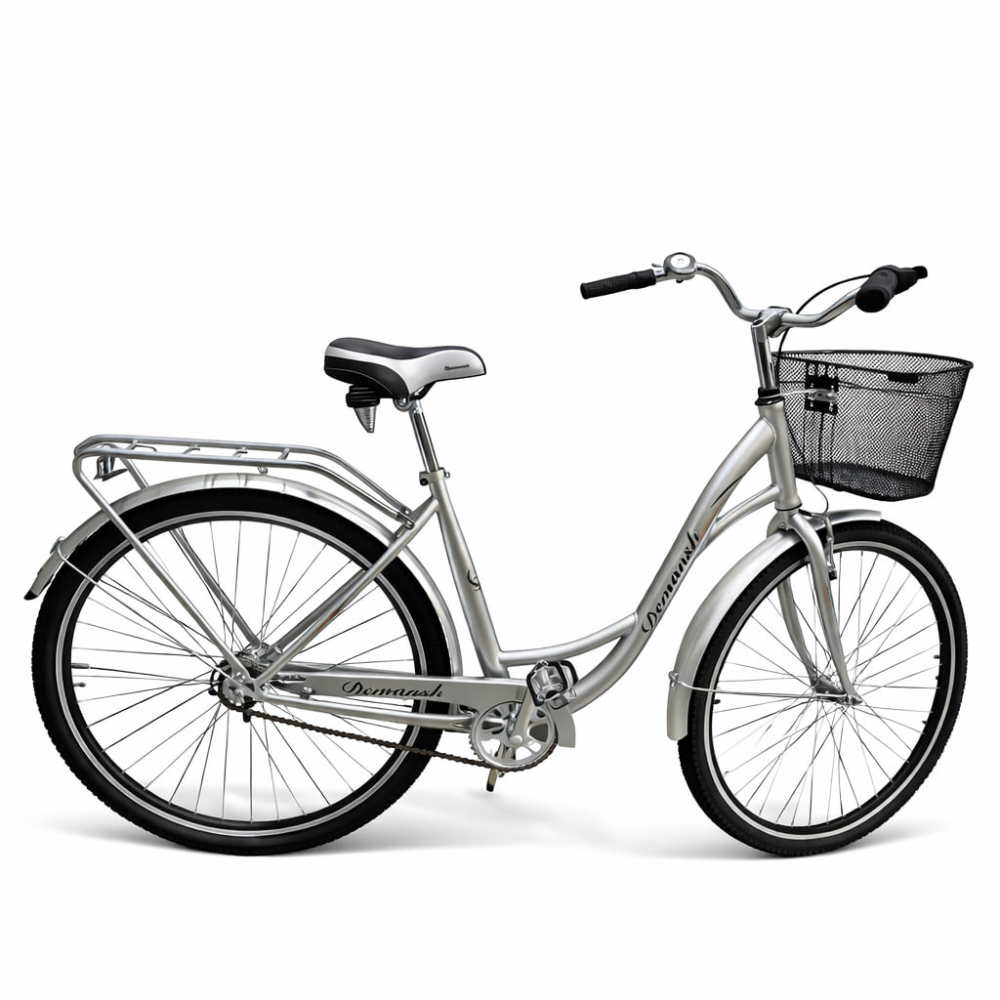 Велосипед Demansh городской с корзиной и багажником